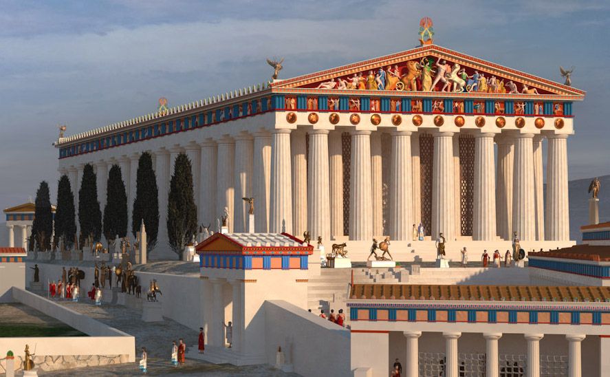مردم یونان هر 8 سال یکبار آیین ها و بازیهایی در معبد دلفی برپا می کردند.